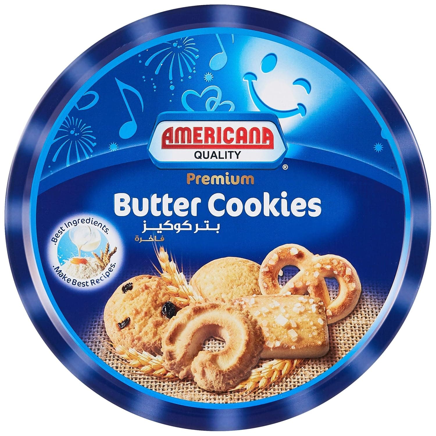 Americana Small Tin Butter Cookies Blue 454 g