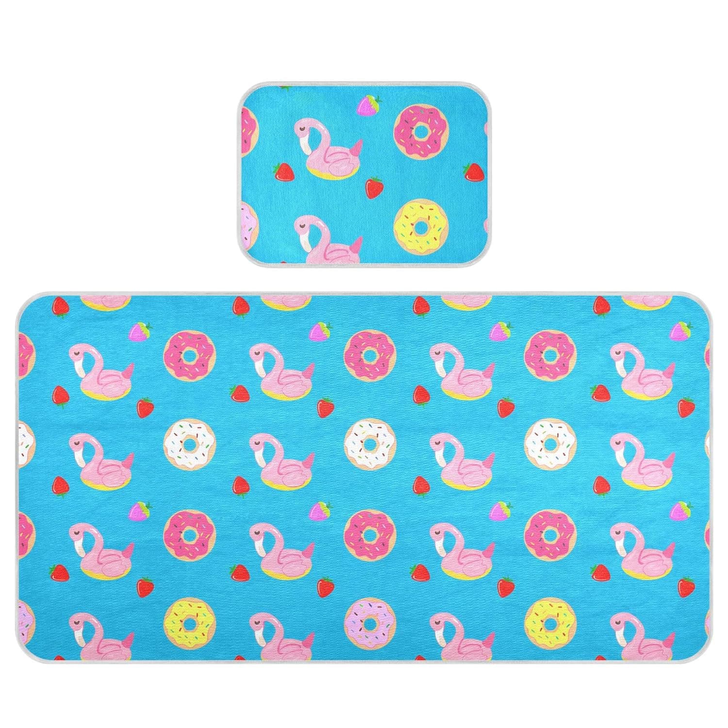 Flamingo Pool Floats Baby Cooling Mattress Pad, Soft & Breathable Cooling Mat Keep Baby Cool in Summer 28x52 in, Nursery Essential