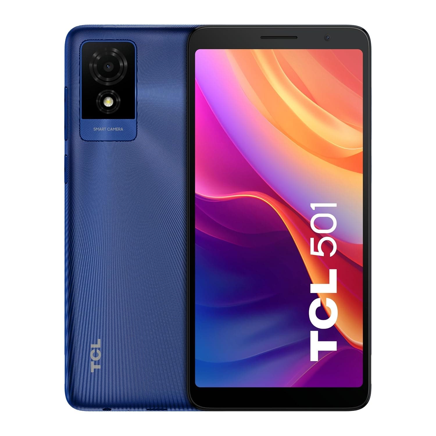 TCL 501 T433D Dual-SIM 32GB ROM + 2GB (GSM Only | No CDMA) Factory Unlocked 4G/LTE Smartphone (Blue) - International Version