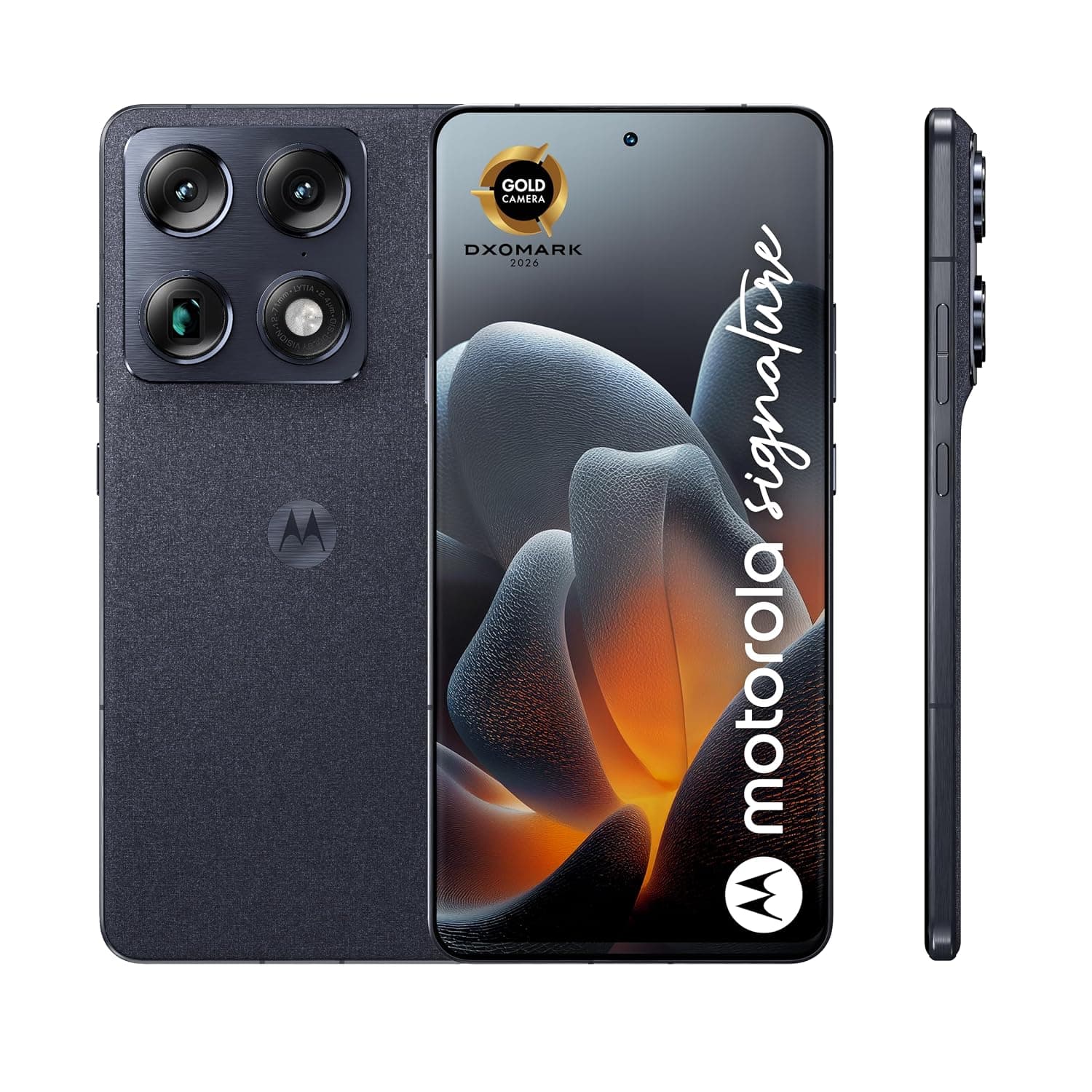 MOTOROLA Signature 5G, 16+16GB RAM Boost, 512 GB ROM, DXO Gold Rated 50 MP OIS Camera, IP68/IP69, Liquid Metal Cooled SD 8 Gen 5, 6.8" Extreme AMOLED Display 165Hz, PANTONE Carbon