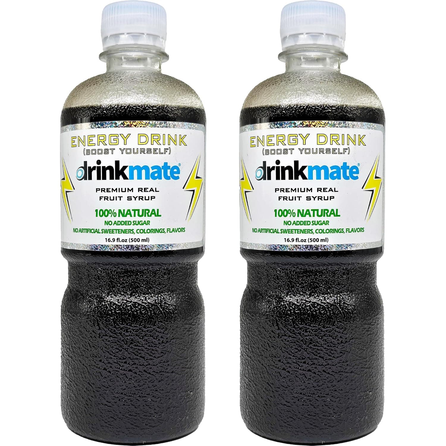 Drinkmate Premium Beverage Flavor Syrup, Made in Italy, Energy Drink, Low Sugar, Low Calories, 16.9 Ounces (Pack of 2)