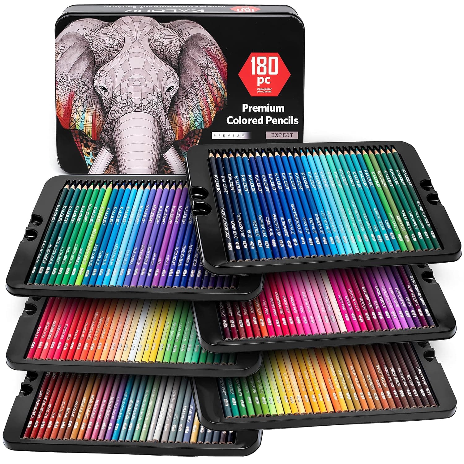 Bukela 180 Count Colored Pencils, Pencil Set for Adults Artists Kids, Art Supplies Ideal for Drawing Coloring Blending and Layering, Watercolor Techniques