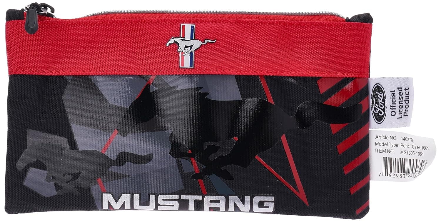 Mustang Pencil Case Students Stationery Pouch for Boys Pencil Holder Portable Pencil Pouch for School Office Supplies