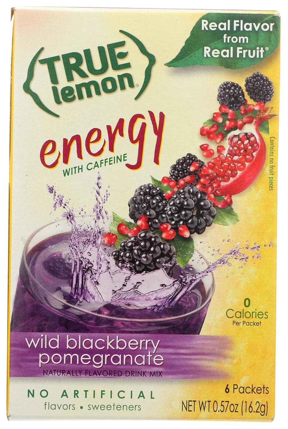 True Lemon (Energy Drinks) Wild Blackberry Pomegranate, Instant Powdered Drink Mix, 6 Count (Pack of 4)