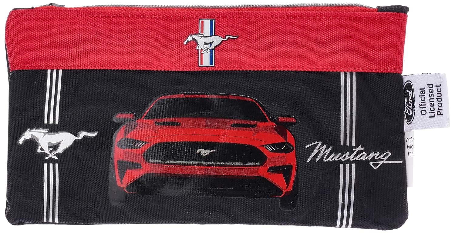 Mustang Pencil Case Students Stationery Pouch for Boys Pencil Holder Portable Pencil Pouch for School Office Supplies