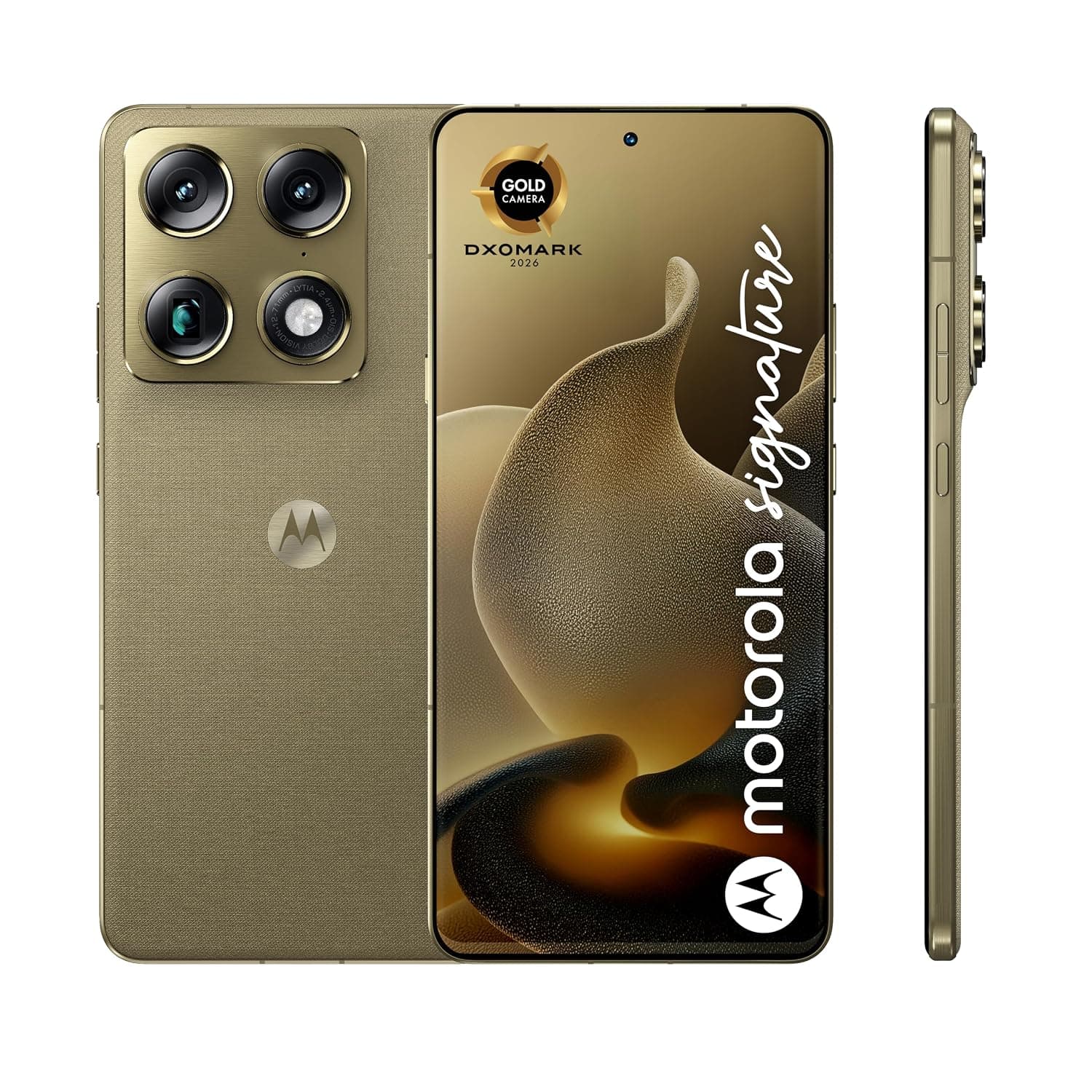 Motorola Signature Dual-SIM 512GB ROM + 16GB RAM (GSM Only | No CDMA) Factory Unlocked 5G Smartphone (Pantone Martini Olive) - International Version
