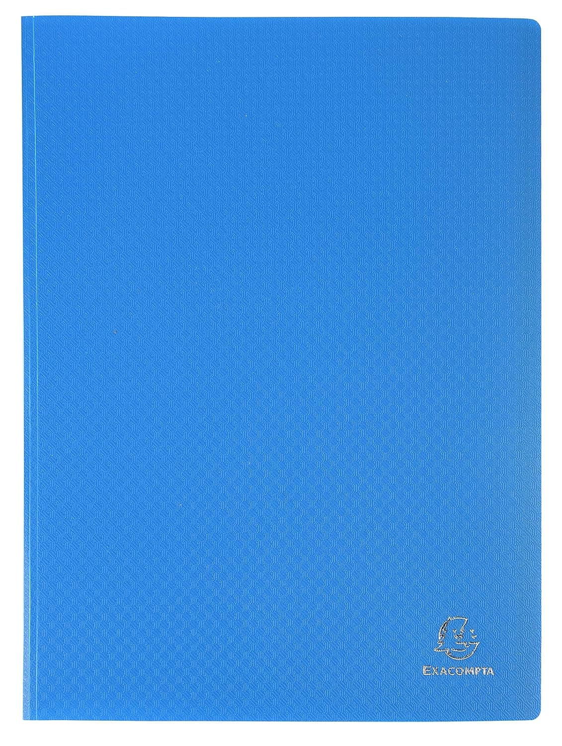 Exacompta 8852E Opaque Polypropylene Display Folder 24 x 32 cm for DIN A4 50 Crystal Sleeves High Transparency Pack of 1 Blue