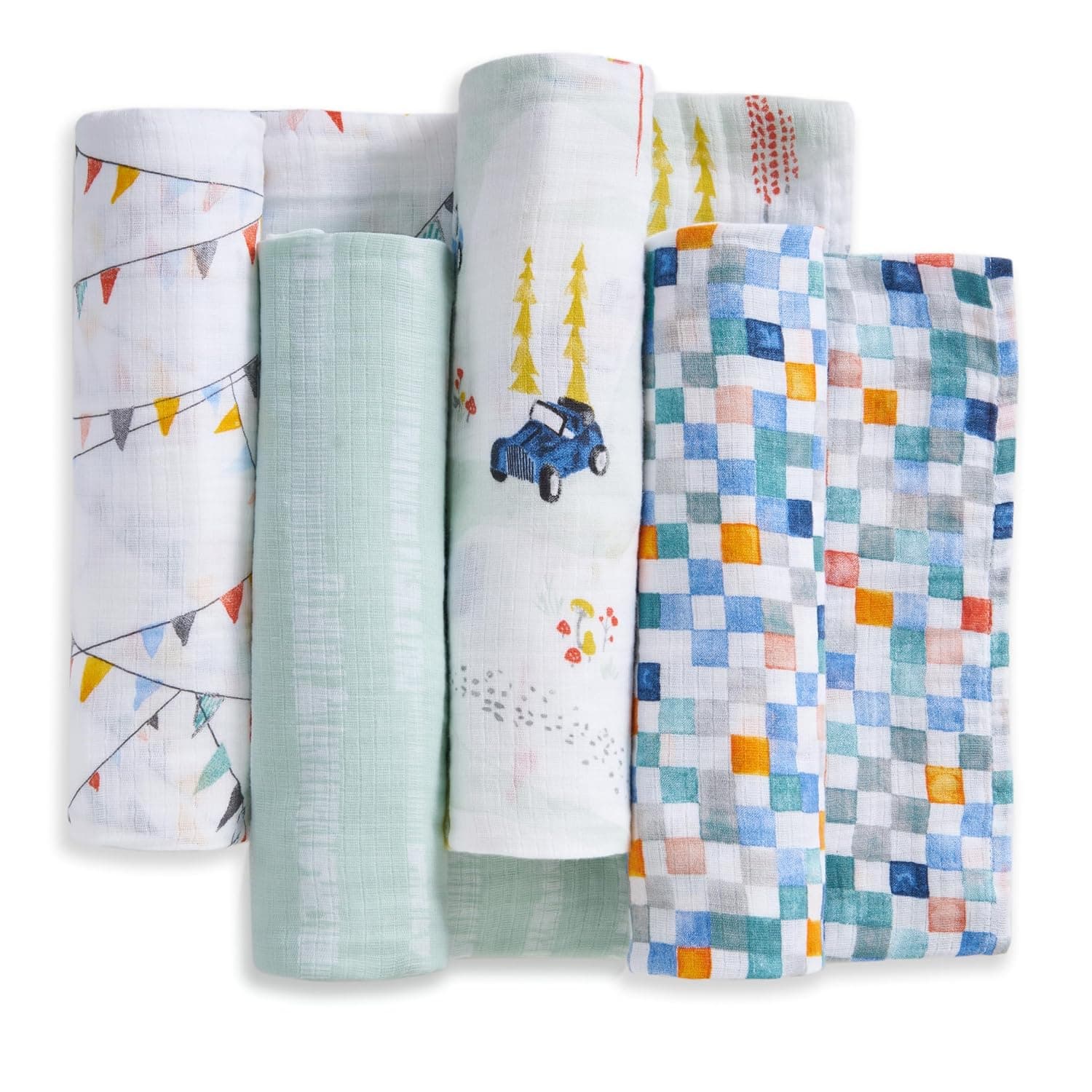 aden + anais Essential Cotton Muslin Swaddles, Breathable Baby Blanket, Ideal for Boys, Girls, Newborns, Babies and Infants, Reception Blanket, Soft and Lightweight Wrap
