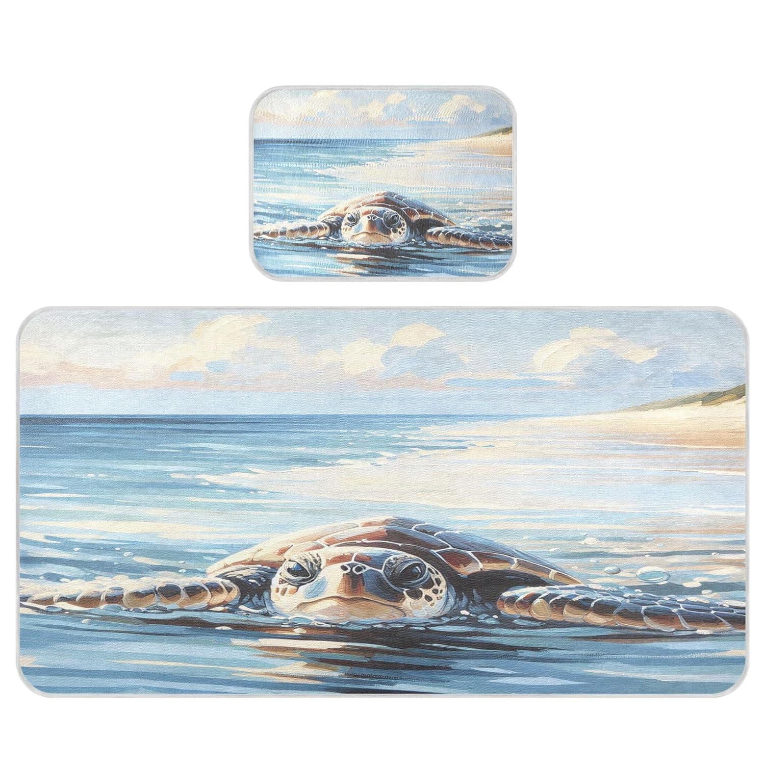 Sea Turtle Baby Cooling Mattress Pad, Soft & Breathable Cooling Mat Keep Baby Cool in Summer 28x52 in, Nursery Essential
