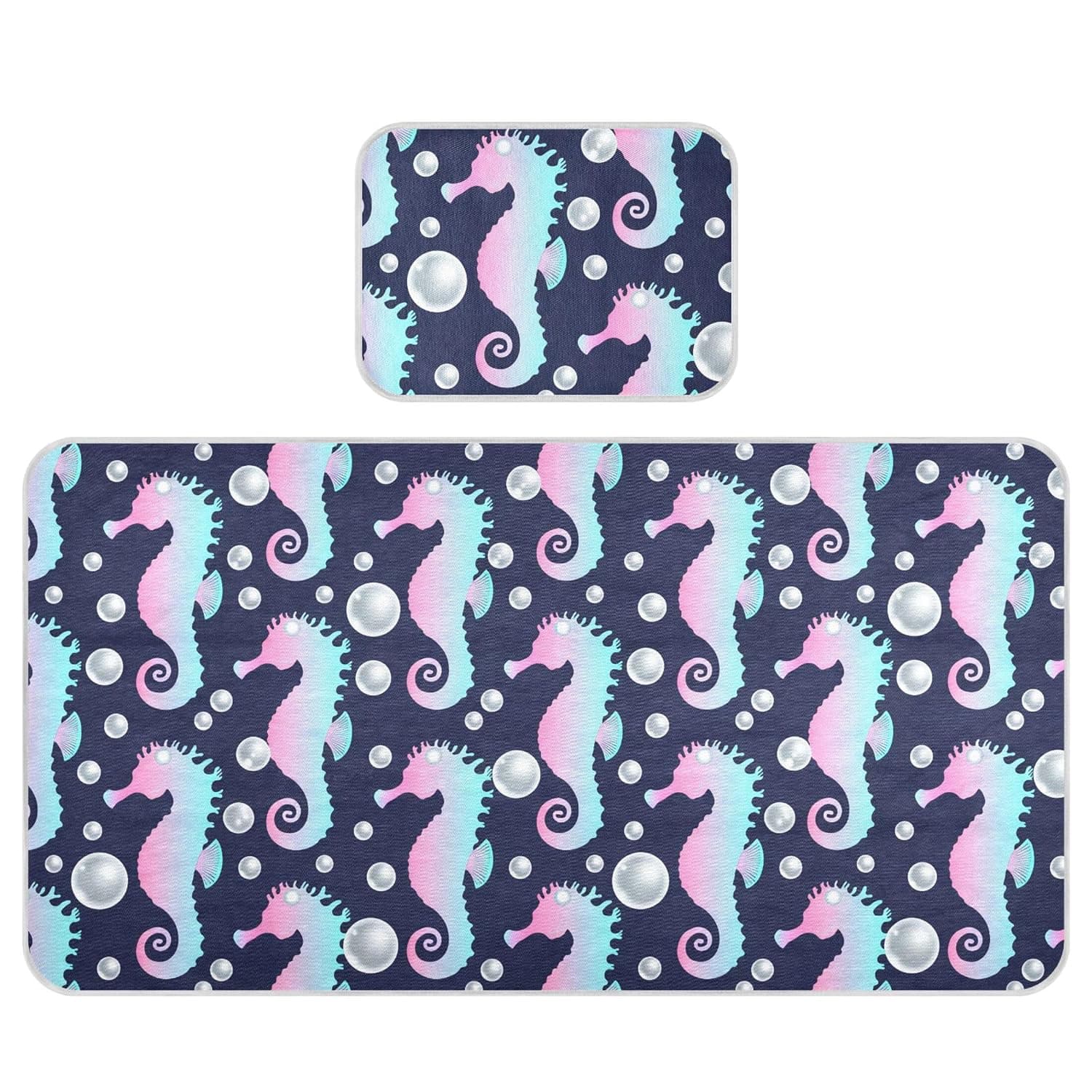 Gradient Seahorses Baby Cooling Mattress Pad, Soft & Breathable Cooling Mat Keep Baby Cool in Summer 28x52 in, Nursery Essential