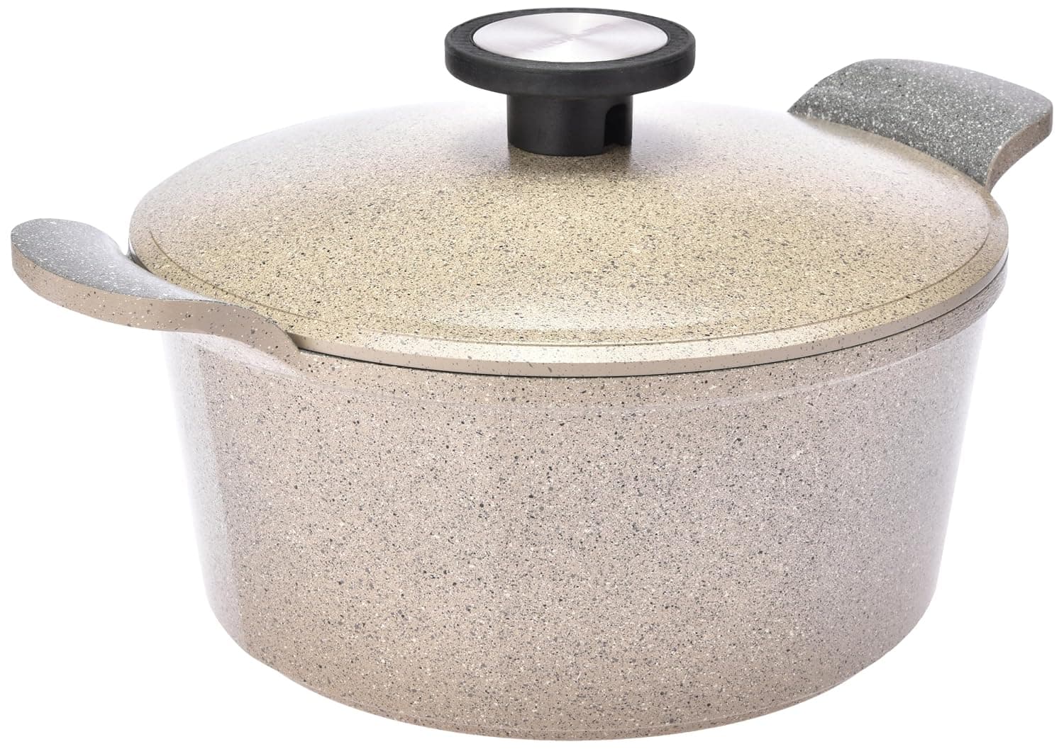 Neoflam Extrema Granite Non-Stick Pot 22cm, Die-Cast, Oven Safe, Gas Stove, Scratch Resistant, Beige