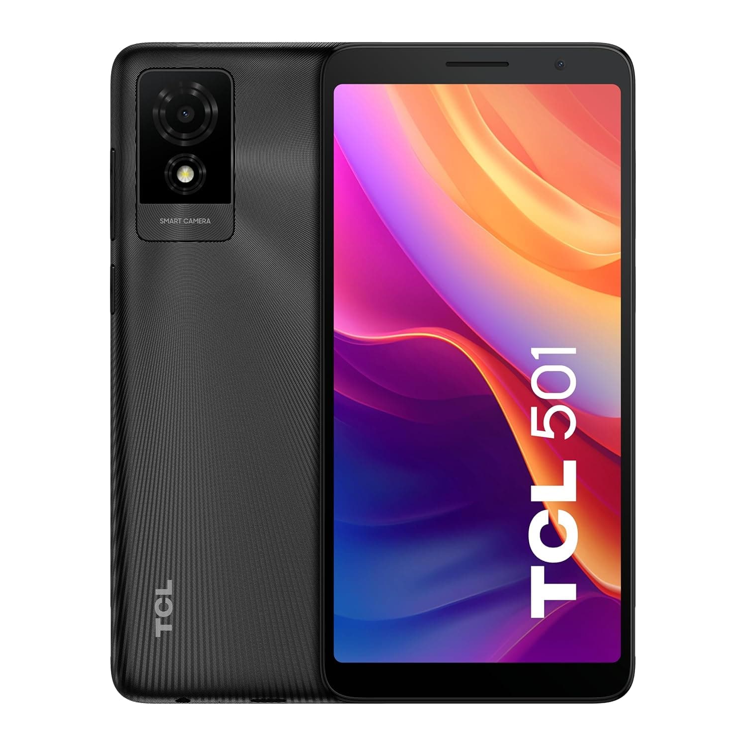 TCL 501 T433D Dual-SIM 32GB ROM + 2GB (GSM Only | No CDMA) Factory Unlocked 4G/LTE Smartphone (Prime Black) - International Version