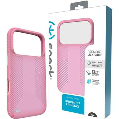 Speck Presidio Lux Grip Back Cover Mobile Case with MagSafe
for iPhone 17 Pro Max, Pink