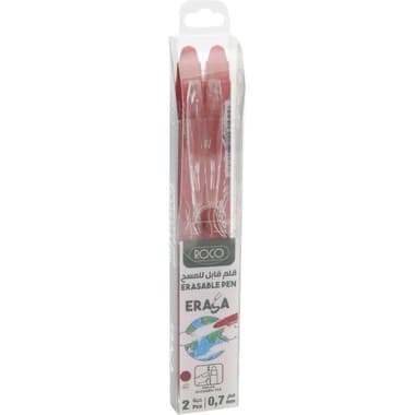 Roco Erasable Pen
Red Ink Color, 0.7 mm, Ballpoint, 2 Pens