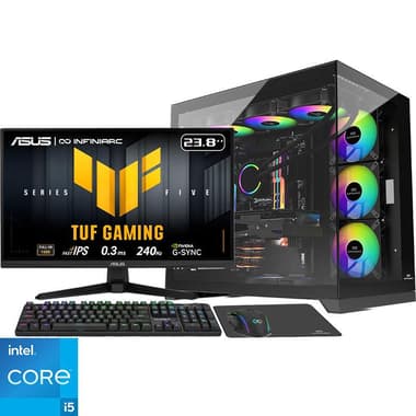 INFINIARC Cube Pro (Bundle PC) Gaming CPU
Intel Core i5-14400F (14th Gen), 16 GB RAM, NVIDIA GeForce RTX 5060 (8 GB), 1 TB PCIe NVMe M.2 SSD