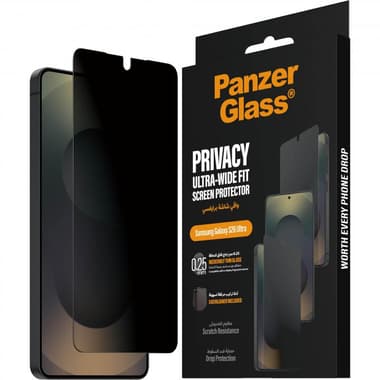 PanzerGlass Ultra-Wide Fit Smartphone Screen Protector
for Samsung Galaxy S26 Ultra, Tempered Glass, 2-way Privacy