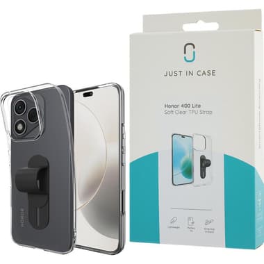 Just in Case Soft Back Cover Mobile Case with Strap
for Honor 400 Lite, Clear