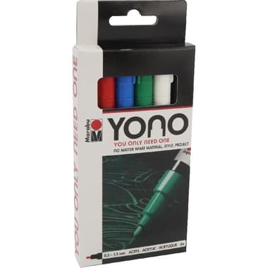 Marabu YONO Bright Color Set Graphic Art Marker
Assorted Color, Round Tip