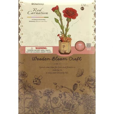 Robotime DIY Wooden Bloom Craft
Red Carnation 3D Puzzle, 124 Pieces, 14 Years and Above