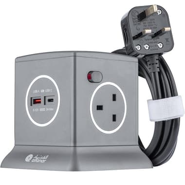 ALFANAR CE033M2AC18-CH214 Power Extension
3 Outlet;2 USB Port, 3.00 m ( 9.84 ft )