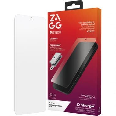 Zagg Invisible Shield Glass Elite Smartphone Screen Protector
for Samsung Galaxy S26+/Galaxy S26 Edge, Made with Recycled Glass