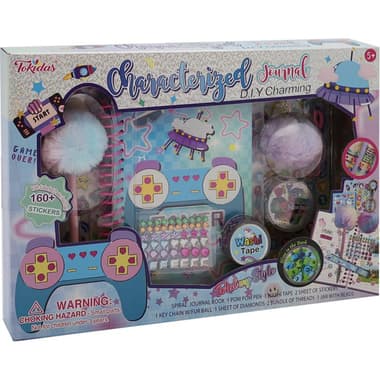 Tokidas Gamer Boy Journal Book
PomPom Pen, Tape, Key Chain, Stickers, Sheet Diamond, Threads, Jar Organizer & Stationary, 9 Items, Blue