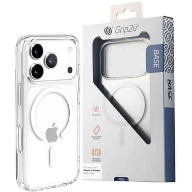 Grip2u Base Back Cover Mobile Case with MagSafe
for iPhone 17 Pro Max, Clear