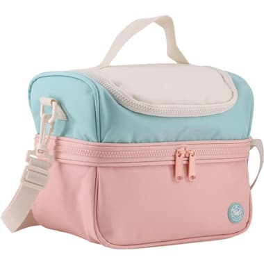 Atrium Big Zipper Lunch Bag
3-Tone Color, Ivory/Green/Pink
