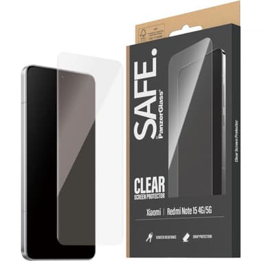 PanzerGlass SAFE Case Friendly Smartphone Screen Protector
for Xiaomi Redmi Note 15 5G, Tempered Glass, Edge-to-Edge, Black