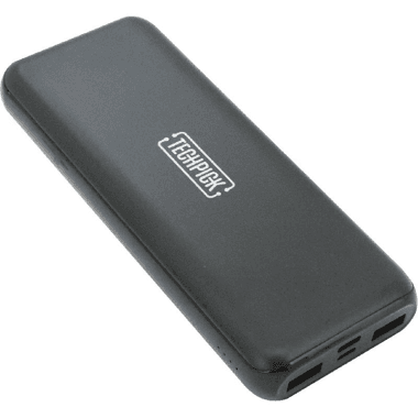 Techpick Power Bank
Fast Battery Charging, 20000 mAh, 3 USB (2X USB/1X USB-C), Black