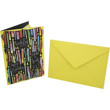 Designer Greetings Card & Envelope
"Wish Big, Make a Wish, Happy Birthday", Assorted Color