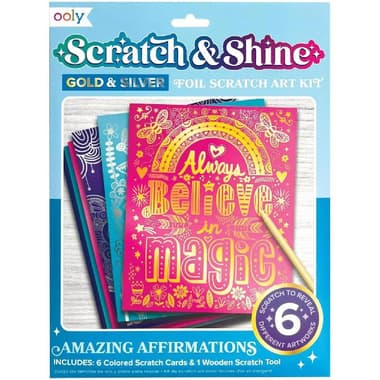 OOLY Amazing Affirmations Scribbler
6 Scratch Cards + Scratch Wood Tool