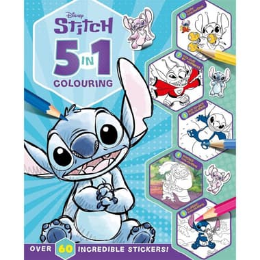 Disney Stitch: 5 in 1 Colouring - Over 60 Incredible Stickers!
false