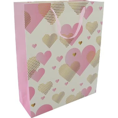 Gift Bag
Hearts with Satin Ribbon Handle, Jumbo, Assorted Color
