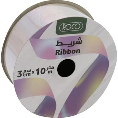 Roco Holographic Gift Ribbon
Silver, Fabric