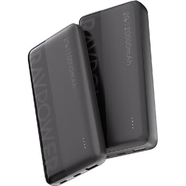 RAVPower PD Pioneer Power Bank Combo
PD Fast Charging, 10000 mAh + 20000 mAh (Dual Pack), 3 USB (1X USB/2X USB-C), Black
