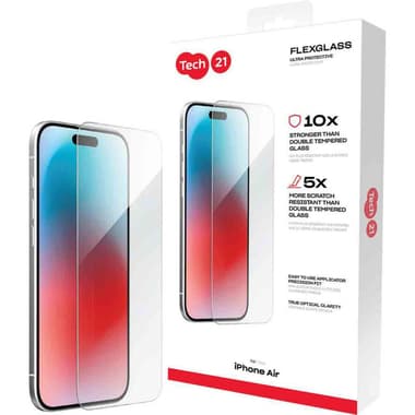 Tech21 FlexGlass Ultra Smartphone Screen Protector
for iPhone Air, Tempered Glass, Clear