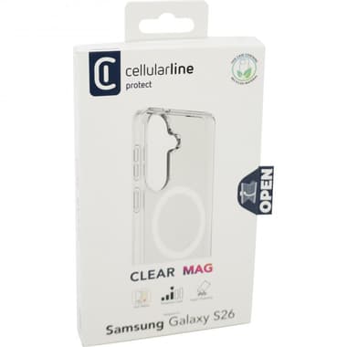 Cellularline Clear Mag Back Cover Mobile Case with MagSafe
for Samsung Galaxy S26, Transparent