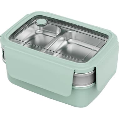 Lunch Box
Rectangle, Double Layer with Fork, Mint Green