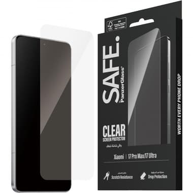PanzerGlass SAFE Case Friendly Smartphone Screen Protector
for Xiaomi 17 Ultra, Tempered Glass, Edge-to-Edge