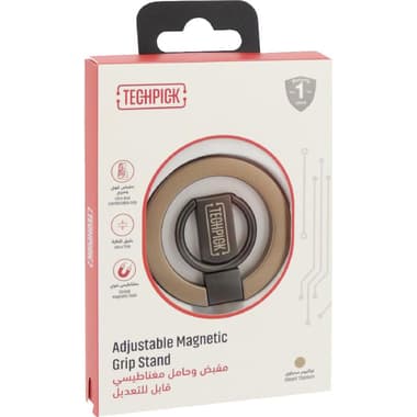 Techpick Magnetic Holder MagSafe Compatibale Ring Holder Phone Grip & Stand
Universal, for Most Devices, Golden Brown