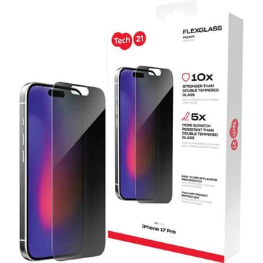 Tech21 FlexGlass Smartphone Screen Protector
for iPhone 17 Pro, Tempered Glass, Privacy