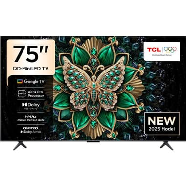 TCL 75" Smart TV
4K Mini-LED, 120 Hz, Black, C6K