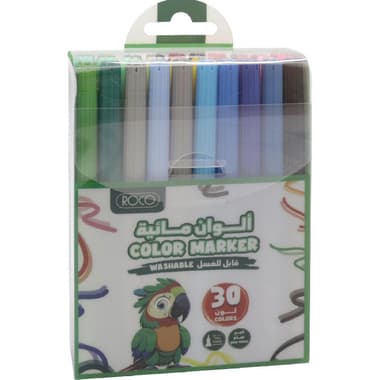 Roco Washable Color Marker
Assorted Color, 30 Pieces