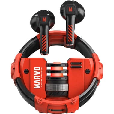 MARVO Quaz Earbuds
Active Noise Cancelling, Bluetooth/Wireless, USB (Charging), Built-in Microphone, Red