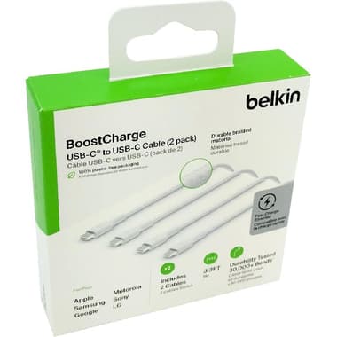 Belkin BoostCharge USB-C to USB-C (2 Pack) Standard Cable
1.00 m ( 3.28 ft ), White