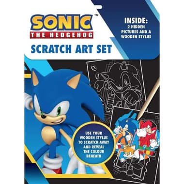 Sonic The Hedgehog: Scratch Art Set - with 2 Hidden Pictures and a Wooden Stylus
false