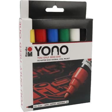 Marabu YONO Bright Color Set Graphic Art Marker
Assorted Color, Round Tip
