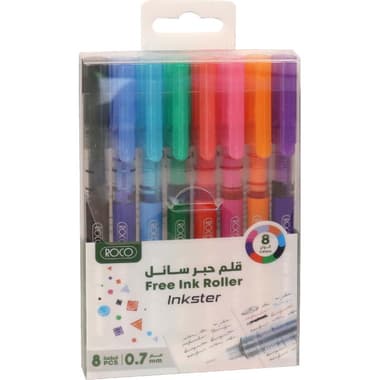 روكو انكستر رولر حبر مجاني قلم حبر سائل
ألوان متنوعة, 0.7 MM, رأس ابرة, 8أقلام