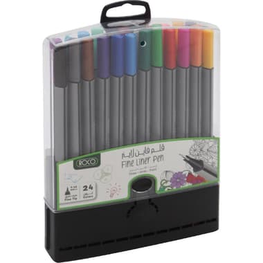 Roco Fineliner Pen
Assorted Ink Color, 0.45 mm, Fine Tip, 24 Pieces